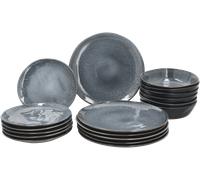 SILVERCREST® Juego de vajilla, 18 piezas (negro)