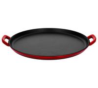 SILVERCREST® Plancha de hierro fundido prémium para pizza Ø 31 cm \ Plancha grill prémium de hierro fundido L 36,0 x An 26,0 cm. (Plato de pizza/rojo)