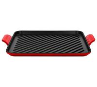 SILVERCREST® Plancha de hierro fundido prémium para pizza Ø 31 cm \ Plancha grill prémium de hierro fundido L 36,0 x An 26,0 cm. (Plato grill/rojo)