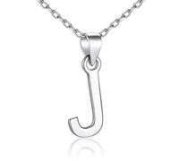 SILVERCUTE Letras Iniciales J Collares Mujeres Material Plata de Ley 925 Colores Oro Blanco Colgantes de Letras Cúbicas Joyerías Modernas de Nombres de Identidad para Parejas