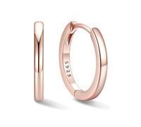 SILVERCUTE Pendientes de Aros Mujer Plata de Ley 925 12mm Chapado en Oro Rosa