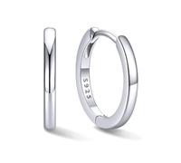 SILVERCUTE Pendientes de Aros Mujer Plata de Ley 925 12mm Color Plata