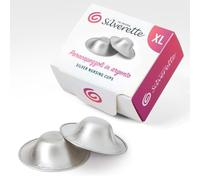 Silverette The Original - Pezones de plata 925 para una protección eficaz del pezón durante la lactancia - Forma anatómica con ápice redondeado - 1 Paquete de 2 piezas (XL)