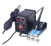 Silverflo 8586D-III PRO - Estación de soldadura de aire caliente 2 en 1 con 2 pantallas, modo de suspensión de 10 minutos para retrabajo SMD BGA