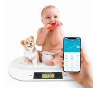 Silvergear® Báscula Bebé Inteligente con Bluetooth | Báscula Digital con App para Recién Nacidos Niños y Mascotas | Medición Precisa hasta 20 kg | Smart Life App | 54.5×31.5×2.7CM Blanco