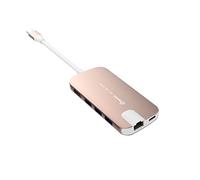 SilverHT 17120 - Adaptador Type-C GN30H a Ethernet + hubs 8 en 1, color rosa [España]