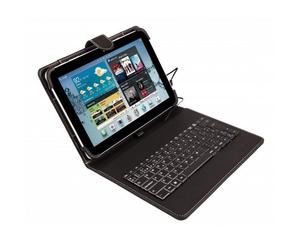 SilverHT Funda Universal con Teclado USB-C Negra para Tablets de 9" - 10.1"