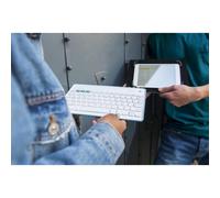 Silver HT 111936640199 - Teclado inalámbrico, color blanco y azul