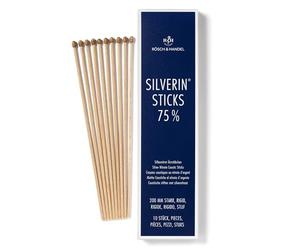 Silverin - Palillos de cáustico de nitrato de plata, nitrato de potasio, para cáusticos de piedra infernal, 10 unidades, 75 %, para verrugas, carne silvestre, por ejemplo, piercings, aftas, hemostasia