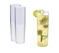 Silverkitchen 20 vasos largos de 200 ml - Vasos de plástico reutilizables, vasos irrompibles fabricados en Alemania