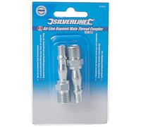 Silverline 918523 - Acopladores tipo bayoneta macho para aire comprimido, 2 pzas BSP 1/4"