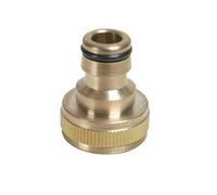 Silverline Conector Grifo Latón 1.9cm-1.3cm Riego Jardinería Bricolaje