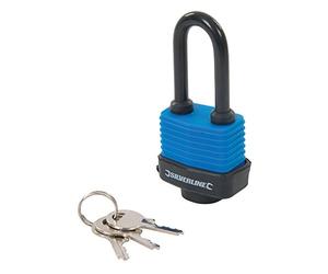 Silverline Tools 218458 - Candado con grillete largo resistente a la intemperie (48 mm)