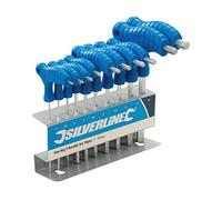 Silverline Tools 323710 Llaves hexagonales con mango en T, 10 pzas 2 - 10 mm