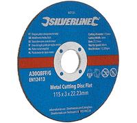 Silverline Tools 447131 - Rueda de corte, 10 pzas 115 x 3 x 22,2 mm
