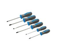 Silverline Tools 546524 Juego de destornilladores de agarre suave de uso general , 6 piezas, bicolores (azul / gris)