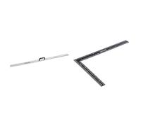 Silverline Tools 731210 - Regla, 1200 mm & Silverline - Escuadra de acero para carpintero 600 x 400 mm (SL35)