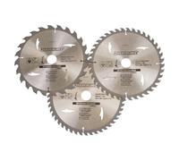 Silverline Tools 892547 - Discos de TCT para sierra circular 24, 40, 48 dientes, 3 pzas (230 x 30 - anillos de 25, 20 y 16 mm)