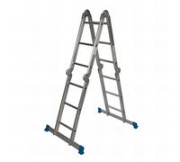 Silverline Tools 953474 - Escalera multiuso con plataforma, color plata