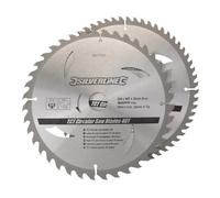 Silverline Tools 991704 - Discos de TCT para sierra circular 40 y 60 dientes, 2 pzas (250 x 30 - anillos de 25, 20 y 16 mm)