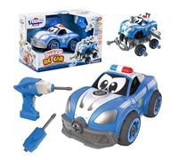 Silverlit Tooko Build My First Police Car Edades 3+ - Kit de Montaje RC de 22 Piezas para niños pequeños, Destornillador eléctrico 2 en 1, Control Remoto, Luces Intermitentes y Sirenas, Juguetes