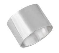 Silverly Anillo Ancho Cigarro Plata 925 Mujer | Anillo Pulgar Borde Plano Plata de Ley | Anillos Gruesos Plata Pulida Hombre | Banda Gruesa Lisa Minimalista Simple | Anillos Pareja Modernos