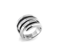 Silverly Anillo Envolvente de Plata de Ley | Anillos de Plata Maciza 925 para Mujer | Diseño de Abrazo Superpuesto, Ancho y Grueso de Múltiples Bandas | Anillo Grueso para Hombre