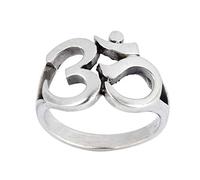 Silverly Anillo Sello Om Hombre | Anillo Ohm Aum Plata de Ley 925 | Símbolo Sánscrito Budista Hindú | Banda Gruesa Plata Maciza | Dones Espirituales Mujeres | Anillos Hombre | Sonido del Universo