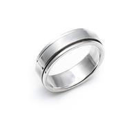 Silverly Anillos Antiestrés de Plata Esterlina para la Ansiedad para Mujeres y Hombres | Anillos Giratorios de Banda Plana Simple de 6mm | Anillo de Bodas Clásico | Anillo de Ansiedad de Plata 925