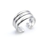 Silverly Anillos para Dedos del Pie para Mujeres | Anillo Midi Ajustable de Triple Banda | Anillos Plata de Ley 925 | Anillo Multibanda | Regalos para Chicas Adolescentes