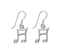 Silverly Pendientes Plata de Ley Forma Nota Musical Ganchos | Pequeños Pendientes Colgantes Semicorchea Plata 925 | Joyas Símbolo Nota Musical | Regalo Divertido Amantes Música o Músicos.