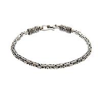 Silverly Pulsera Cadena Bizantina Balinesa Gruesa Plata de Ley 925 Hombre Mujer | Pulsera Pesada Oxidada Cuentas Cuerda Cierre Gancho Forma S | Cadenas Gruesas Estilo Bali Hombre.