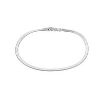 Silverly Pulsera Cadena Espiga 2mm Mujer Plata de Ley 925 18cm | Pulseras Sencillas Cadena Serpiente Plana Día a Día | Diseño Minimalista Clásico Elegante | Cadenas Finas Combinar Capas
