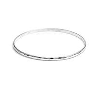 Silverly Pulsera de Plata de Ley 925 con Detalles Martillados para Mujer | Brazalete Fino Facetado de 3mm para Apilar | Joya Minimalista Texturizada y Apilable | un Regalo Sencillo y Elegante