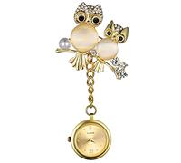 Silverora Exquisito Reloj De Enfermera con Decoración De Animales Reloj De Bolsillo con Movimiento De Cuarzo No Impermeable Reloj De Vida Laboral Adecuado para Personal Médico