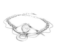 Silverora Relojes de mujer Collar multicapa Relojes de bolsillo: Creativo Punk Analógico Relojes de cuarzo para mujer Relojes de acero inoxidable con borlas de puntas, regalos para mujeres Hip Hop