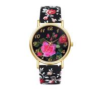 Silverora Relojes de mujer de cuero relojes para mujer: bohemio, fácil de leer, analógico, de cuarzo, estilo bohemio, ajustable, con flores impresas, correa de piel, regalos para mujeres, niñas, color