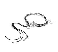 Silverora Relojes de mujer gótico gargantilla reloj colgante: punk cuadrado analógico cuarzo relojes mujer con cuero acero inoxidable collar relojes hippie hippie hip hop regalos para mujeres, Plata