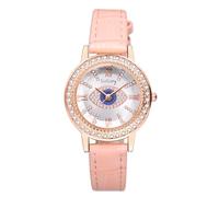Silverora Relojes Mujer Cuero Relojes Mujer: Retro Boho Mal de Ojo Analógico Reloj de Cuarzo Brillante Circón Rhinestone Reloj con Punto Escala de Barras Regalos para Mujeres, Rosa., Correa