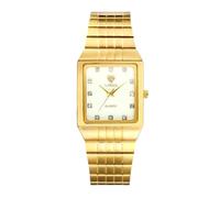 Silverora Relojes para hombre Relojes de pareja de acero inoxidable cuadrado: 3 ATM resistente al agua reloj analógico de cuarzo con escala de diamantes de imitación pulsera de acero inoxidable reloj