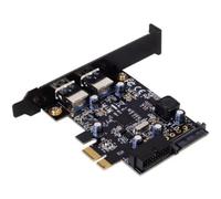 SilverStone SST-EC04-E - 2 Puertos PCI-E a USB 3.0 Tarjeta Express, con Conector de Potencia SATA de 15 Pines y 1 Conector USB 3.0 de 20 Pines (expande Otros Dos Puertos USB 3.0)