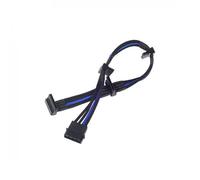 SilverStone PP07-BTSBA Cable Extensor de Alimentación Molex a 4xSATA Macho/Macho 0.3m Negro/Azul