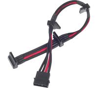 SilverStone PP07-BTSBR Cable Extensor de Alimentación Molex a 4 SATA 30cm Negro/Rojo