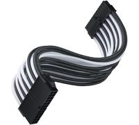 SilverStone PP07E-MBBW Cable Extensor de Alimentación Flexible 24 Pin Macho/Hembra 30cm Negro/Blanco
