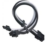 SilverStone PP07E-PCIBW Cable Extensor de Alimentación Flexible 8 Pin a PCI-E 6+2 Pin 30cm Negro/Blanco