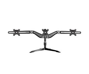 SilverStone SST-ARM31BS - Soporte triple brazo para monitor LCD LED, hasta 24 pulgadas, con giro & inclinación (Inclinación ±15°|Giro ±15°|Rotación 360°), negro