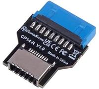 Silverstone SST-CP14-R, Straight Angled USB 3.0 Internal (19-Pin) Header to USB 3.1/3.2 Type-C (20-Pin) Key A Adapter