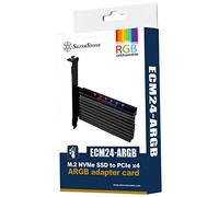 SilverStone SST-ECM24-ARGB - Tarjeta PCI-E Express SuperSpeed X4 a M.2 (SSD NVMe NGFF), disipador de Aluminio y Almohadilla térmica, Diseño con LED ARGB Parpadeante