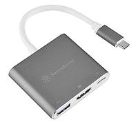 SilverStone SST-EP03 - Concentrador de datos con 4 puertos USB 3.0, Pantalla, OVP, OCP, aluminio