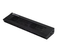 SilverStone SST-NB02B - Refrigerador Noble Breeze de aluminio para Notebook con conector 10/100 Base-T-(RJ-45), audio, micrófono, 5x USB 2.0 así como cargador para teléfono móvil, negro